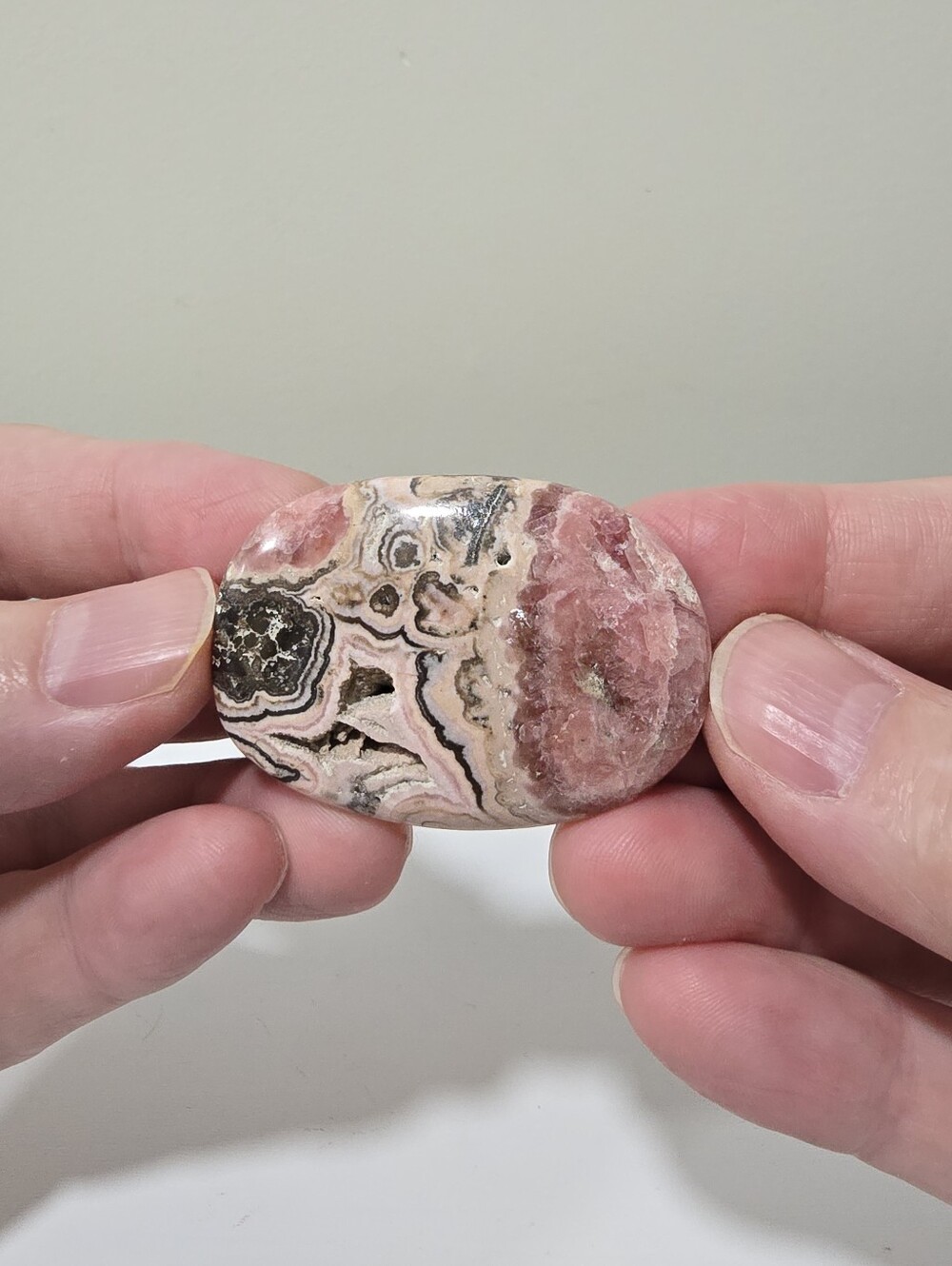Rhodochrosite Crystal Palmstone #A